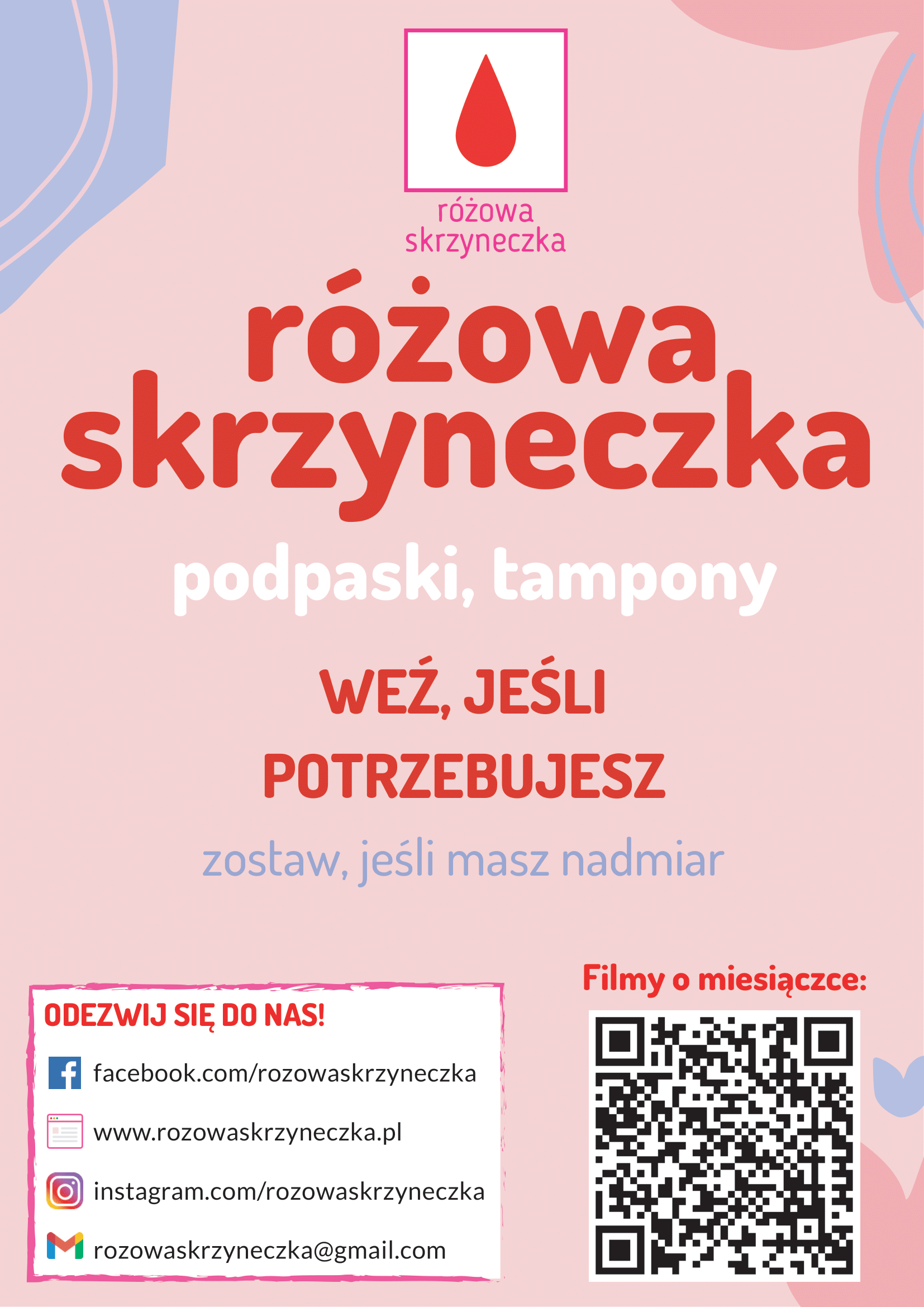 plakat akcji różowa skrzyneczka