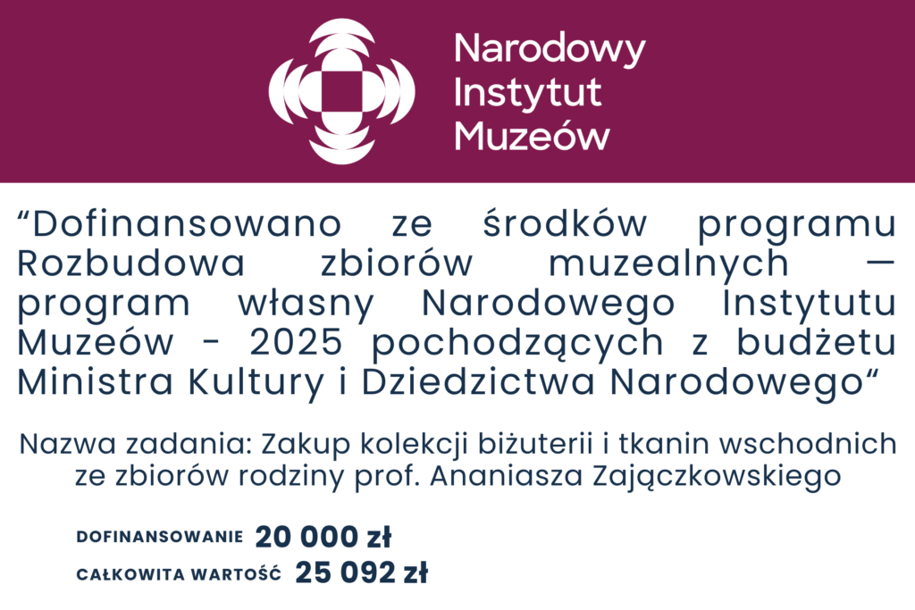 Plansza o dofinansowaniu w ramach programu własnego Narodowego Instytutu Muzeów - 2025.